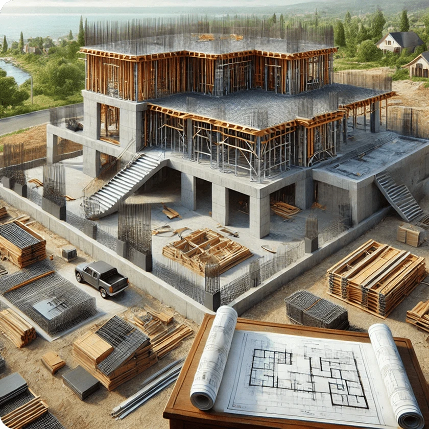DALL·E-2025-03-18-21.19.10-A-hyper-realistic-high-definition-image-of-the-early-stages-of-a-luxury-house-construction-site.-The-foundation-is-reinforced-concrete-with-visible-st-6